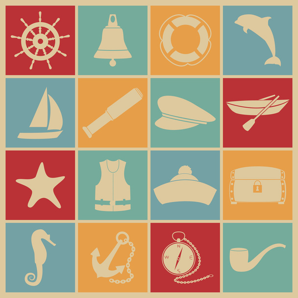 Sea icons. - Vecteur, image