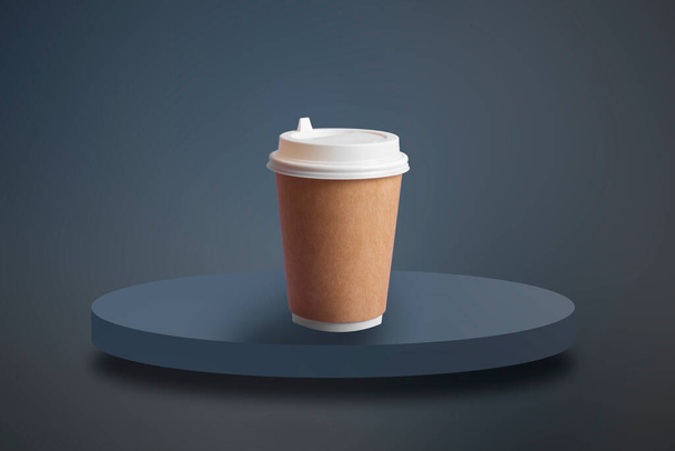 um modelo de mockup isolado de uma xícara de café takeaway papel - Foto, Imagem