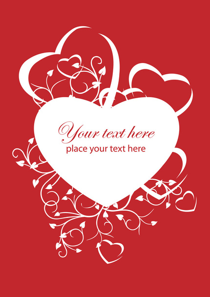 Tarjeta roja con corazón
 - Vector, Imagen