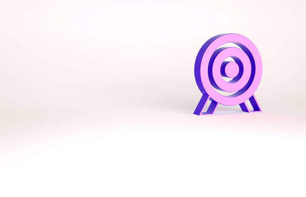 Purple Target Finanzzielkonzept Symbol isoliert auf weißem Hintergrund. Symbolische Ziele Erreichen, Erfolg. Minimalismus-Konzept. 3D Illustration 3D Renderer - Foto, Bild