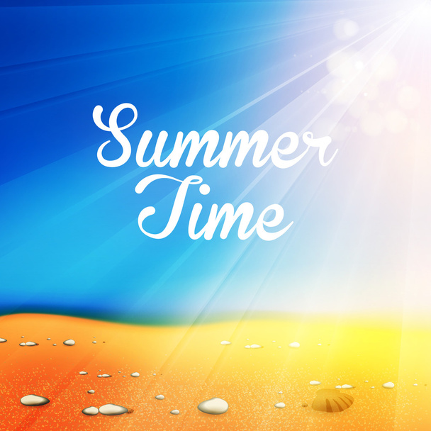 夏の時間の背景、簡単 cen すべて編集可能 - ベクター画像