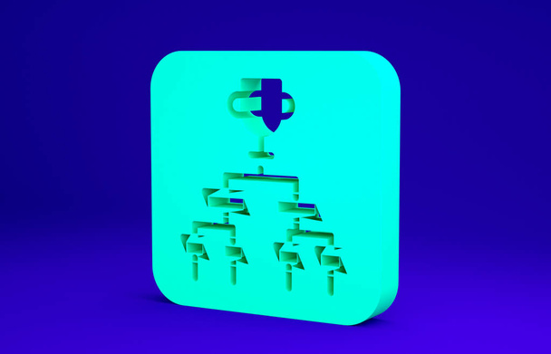 Résultats verts et tableaux debout tableau de bord icône de support de tournoi de championnat isolé sur fond bleu. Concept de minimalisme. Illustration 3D rendu 3D - Photo, image