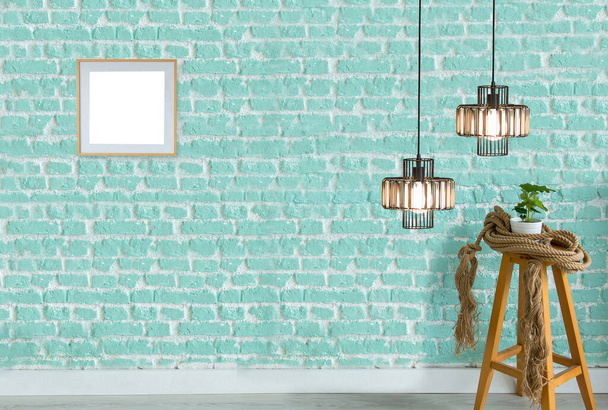светло-каменная серая стена интерьера и современная лампа - Фото, изображение