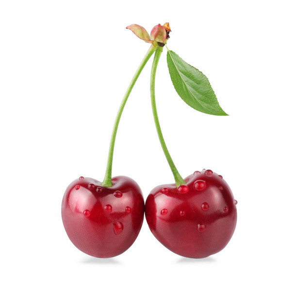 Cherry, isolated on a white background - Fotoğraf, Görsel