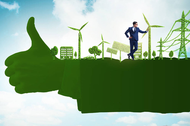 Groene omgeving concept met zakenman - Foto, afbeelding