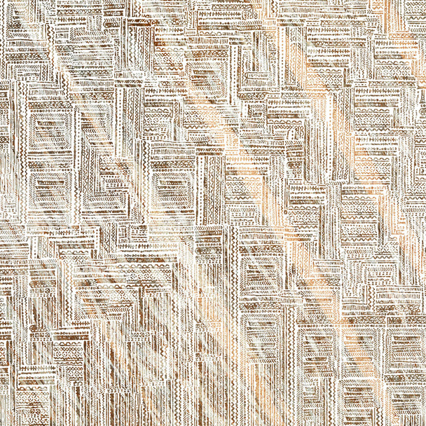 Geometrische High-Definition-Wiederholung Boho-Muster isoliert auf weißer Leinwand - Foto, Bild