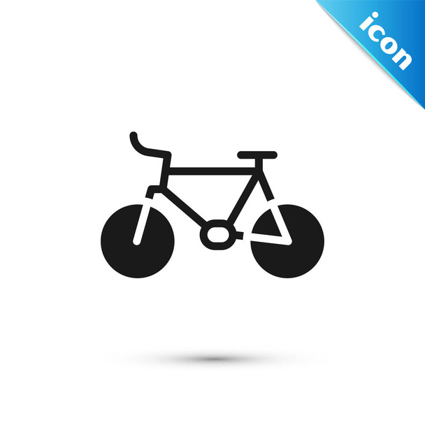 Ícone de bicicleta cinza isolado no fundo branco. Corrida de bicicleta. Desporto extremo. Equipamento desportivo. Vetor - Vetor, Imagem