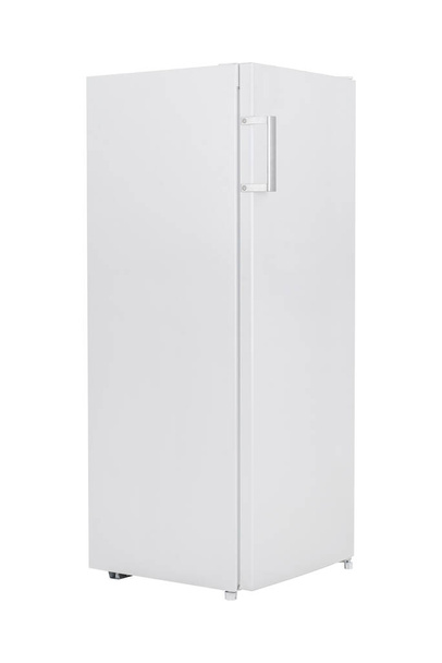 Nuevo refrigerador aislado sobre fondo blanco. Cocina moderna y electrodomésticos principales
 - Foto, Imagen