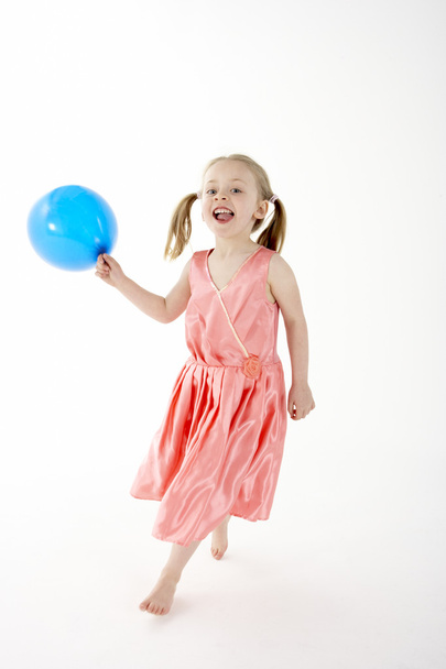 Young Girl Holding Party Balloon - Fotoğraf, Görsel