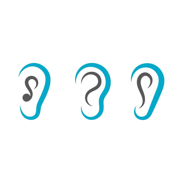 Modèle de logo auditif d'oreille Icône vectorielle - Vecteur, image