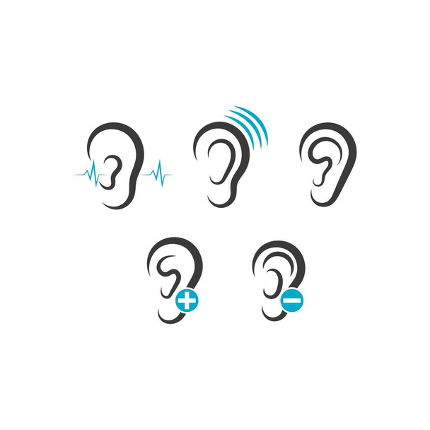 Orelha audição logotipo modelo vetor ícone - Vetor, Imagem