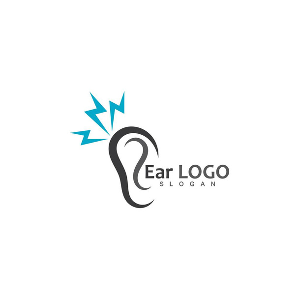 Modèle de logo auditif d'oreille Icône vectorielle - Vecteur, image