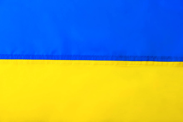 Flaga narodowa Ukrainy, zbliżenie - Zdjęcie, obraz