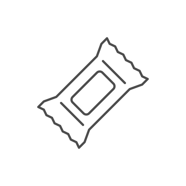 Icono de esquema de línea de paquete de tejido aislado en blanco - Vector, Imagen