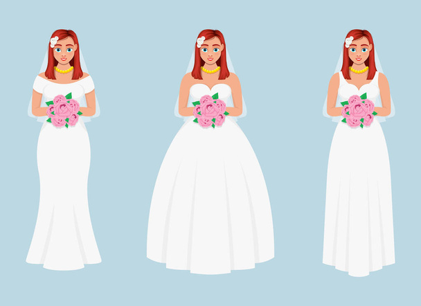 Vektorový design nevěsty ilustrace izolované na modrém pozadí - Vektor, obrázek
