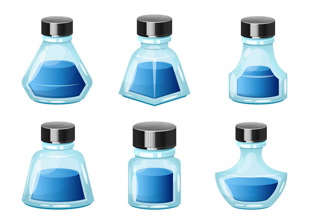Tintenflaschen-Vektor-Design-Illustration isoliert auf weißem Hintergrund - Vektor, Bild