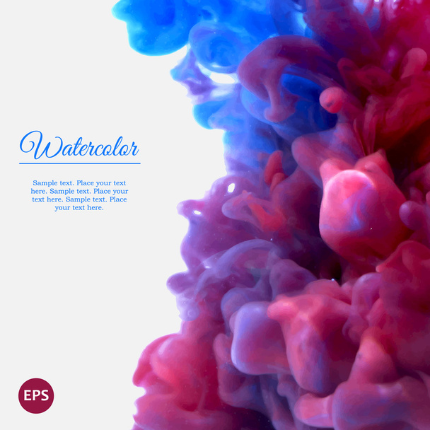 niebieski i fioletowy atrament mieszając w wodzie - Wektor, obraz