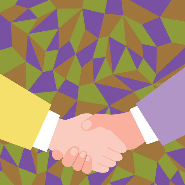 Abstract People Accepting Deals Image Displaying Negotiations Agreement Humans Understanding Each Others Accepting Differences Peace Offering Sealing Deal - Vector, Image
