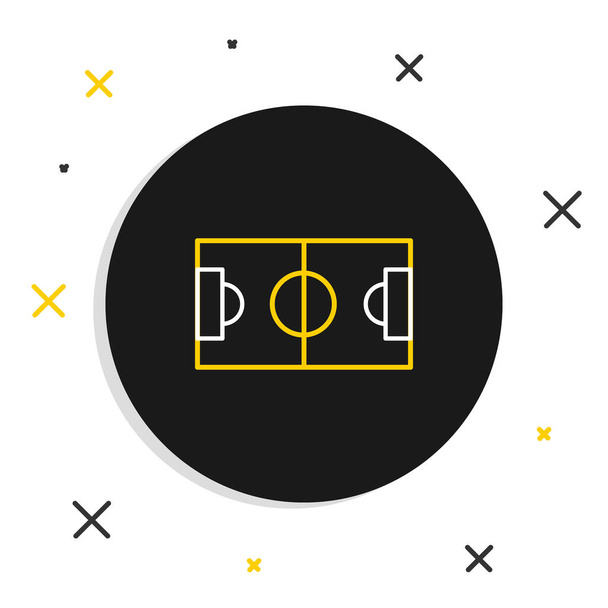 Futebol de linha ou ícone de campo de futebol isolado no fundo branco. Conceito de esboço colorido. Vetor - Vetor, Imagem