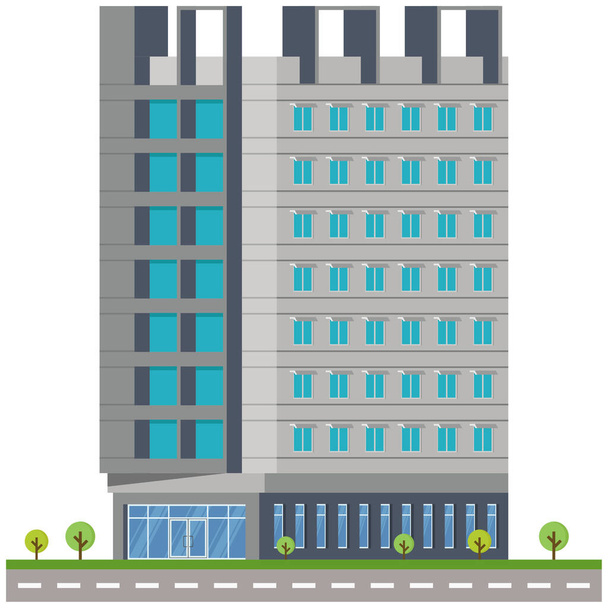 Hotel city building beautiful illustration. - Vector, Image