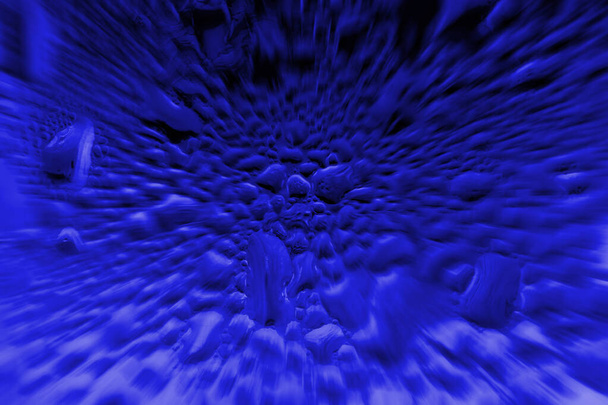 Abstrakte Kunst Hintergrund aus Tropfen und Flüssigkeit von blauer Farbe. Hintergrund für Design - Foto, Bild