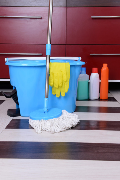 House cleaning with  mop - 写真・画像