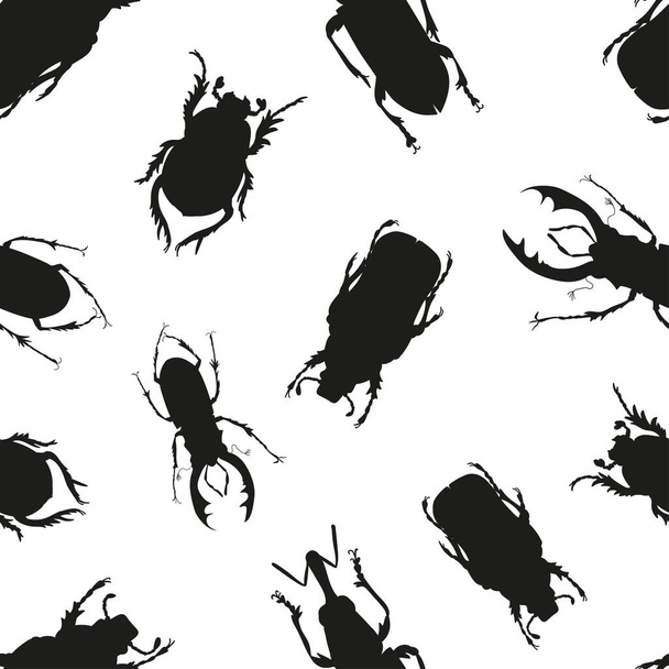 Чорно-білий безшовний візерунок вектор з жуками
 - Вектор, зображення