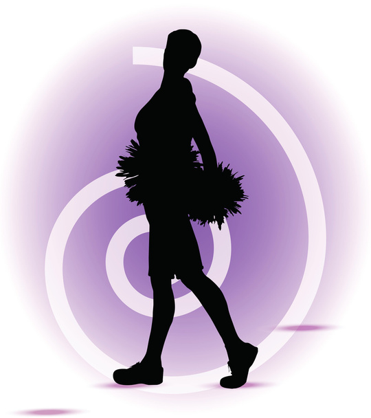 Funky cheerleader silhouette
 - Вектор,изображение