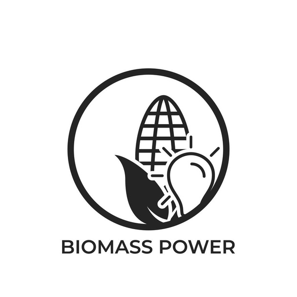 logotipo de energía de biomasa. industria ecológica y energía alternativa símbolo redondo. imagen vectorial aislada - Vector, imagen