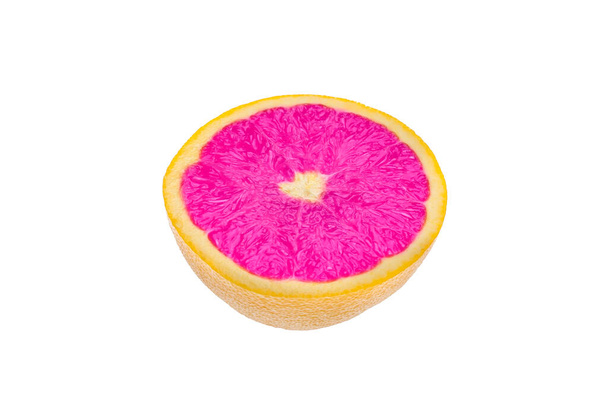 a simple purple orange citrus fruit isolated on white background, creative unique idea - Foto, imagen