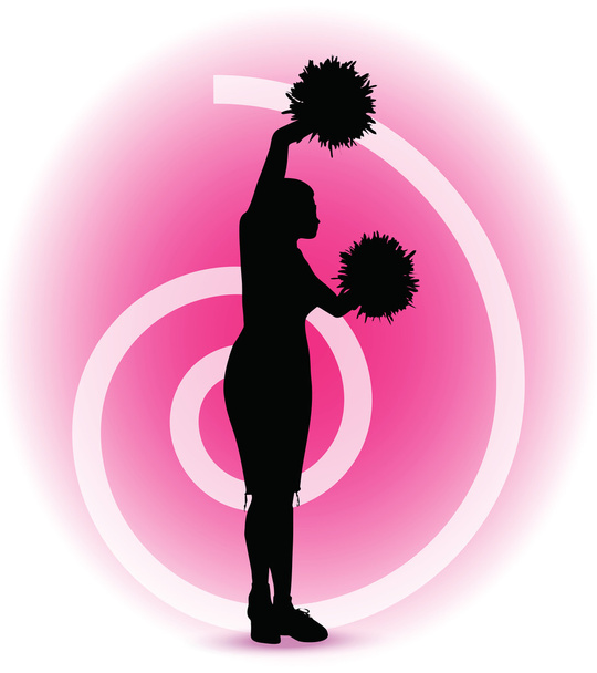 Funky cheerleader silhouet - Vector, afbeelding