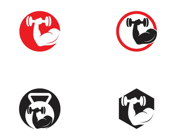 Ginásio fitness esporte logotipo vetor ilustração - Vetor, Imagem