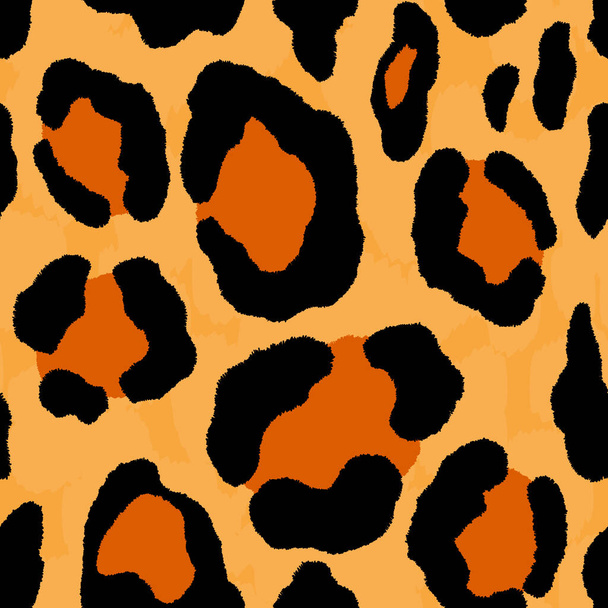 Abstract modern leopard seamless pattern. Animals trendy background. Brown and beige decorative vector stock illustration for print, card, postcard, fabric, textile. Modern ornament of stylized skin - Vector, imagen