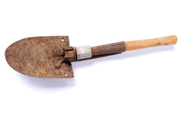 one Old shovels rusted isolate on a white background - Photo, Image