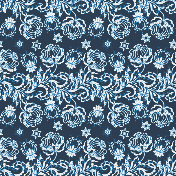 ethnic flowersin arabian style seamless pattern. floral vector illustration - Vetor, Imagem