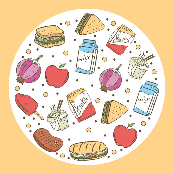fast food pattern - Vector, Image