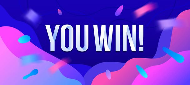 Sinä Win Banner, Voittaja Tervehdys Juliste Online Casino uhkapeli pelejä. Onni ja Victory Celebration, Mainostaulu - Vektori, kuva