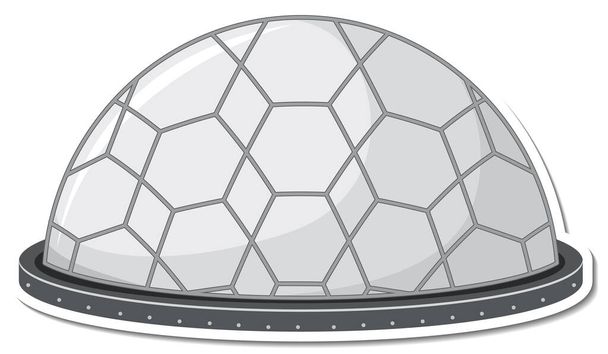 Sticker template with unidentified flying object (UFO) isolated illustration - Vector, Image