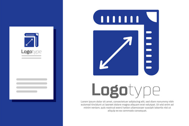 Icona formato carta blu isolata su sfondo bianco. Elemento modello di design logo. Vettore - Vettoriali, immagini