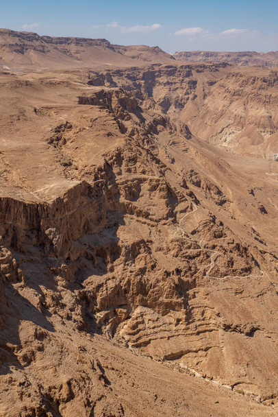 Ruines de la forteresse Masada, Israël. Parc national Masada dans la région de la mer Morte en Israël. La forteresse de Masada. - Photo, image