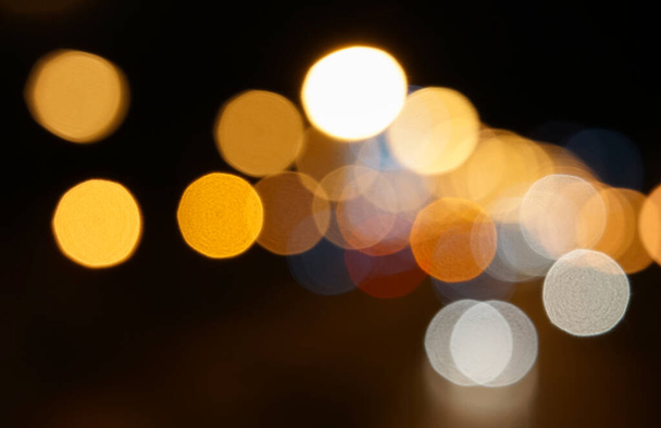 bokeh  lights at night in  street city                                 - Photo, Image