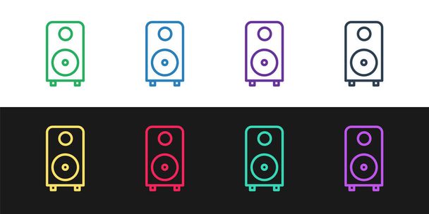 Grunge Stereo hangszóró ikon elszigetelt fehér háttérrel. Hangosbeszélők. Zenei ikon. Zenei oszlop hangszóró basszus berendezések. Monokróm vintage rajz. Vektor - Vektor, kép