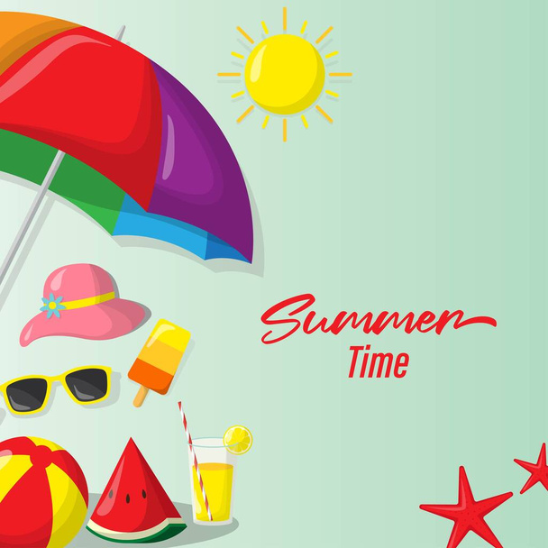 vector illustration for summer time, hello summer banner - Vector, Image