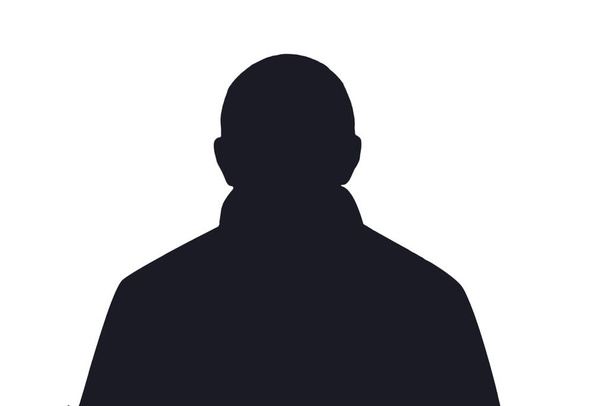 Silhouette eines unbekannten Mannes auf weißem Hintergrund. - Foto, Bild