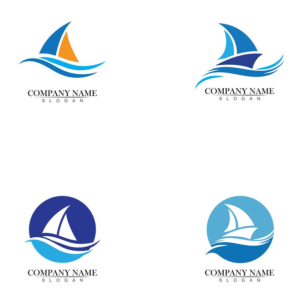 Силуэт океанского круизного лайнера простой линейный логотип - Вектор,изображение