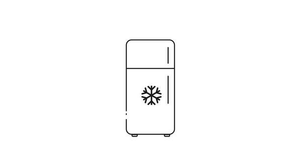 Icono del refrigerador. Vector aislado plano en blanco y negro ilustración de una nevera - Vector, Imagen