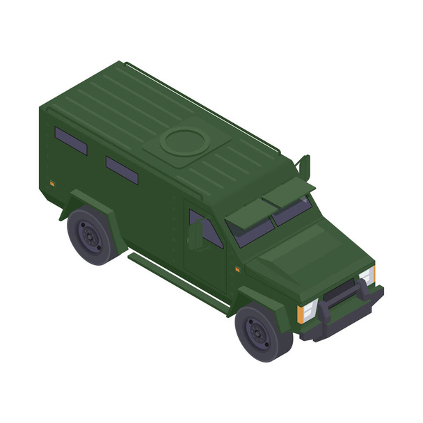 Izometrické vojenské vozidlo - Vektor, obrázek