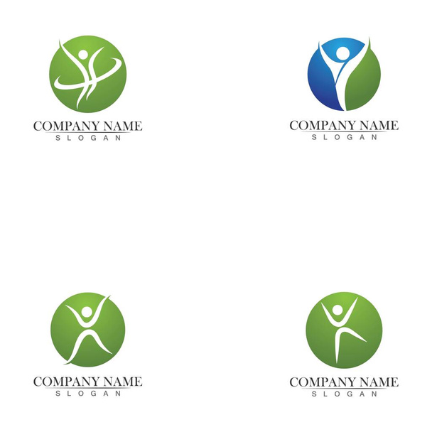 Saúde pessoas logotipo e símbolos modelo ícones - Vetor, Imagem