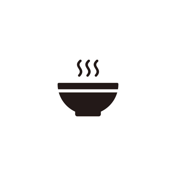 Simple Bowl Icono Diseño de ilustración Aislado sobre fondo blanco - Vector, imagen