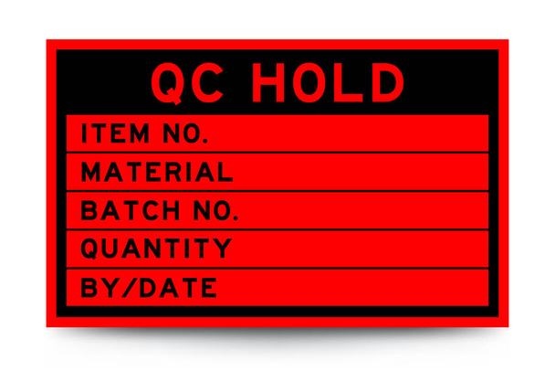 Bandiera rossa quadrata con titolo in word hold e dettaglio su sfondo bianco per uso industriale - Vettoriali, immagini